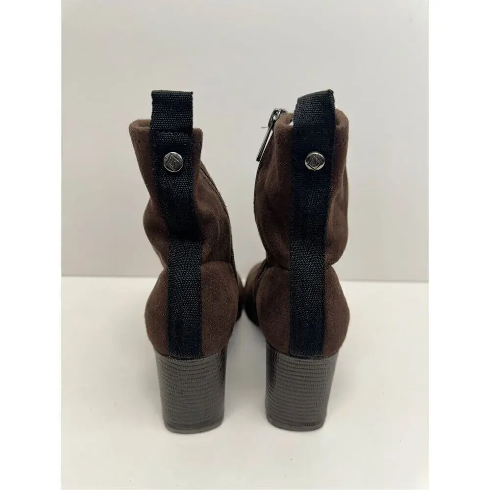 Donald J. Pliner Cattie Bootie Size 6.5 Brown‎ Block Heel Round Toe Boots NEW